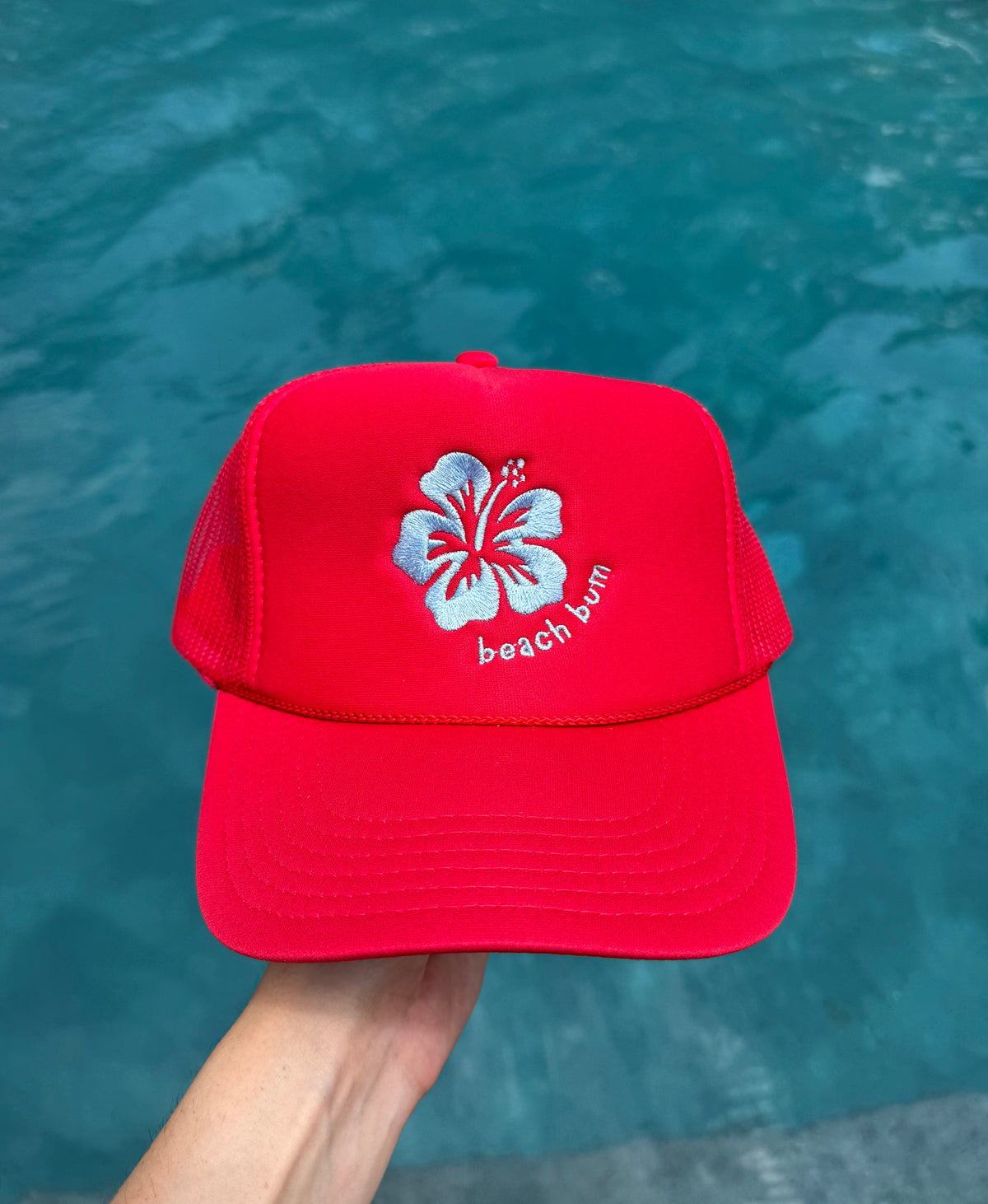 Beach Bum Trucker Hat - Red