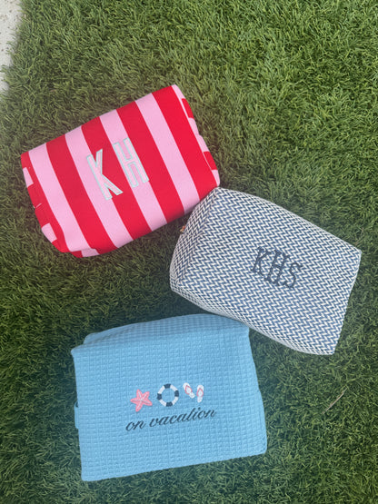 Striped Pouch - Red & Pink
