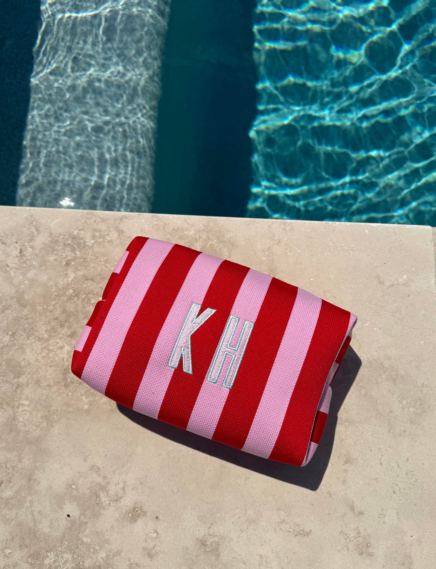 Striped Pouch - Red & Pink