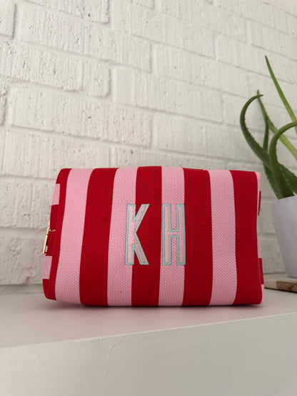 Striped Pouch - Red & Pink