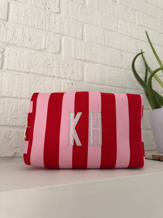 Striped Pouch - Red & Pink