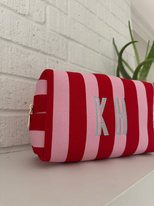 Striped Pouch - Red & Pink