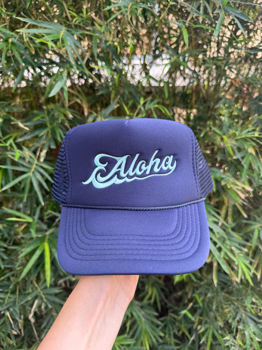 Aloha Trucker Hat - Navy