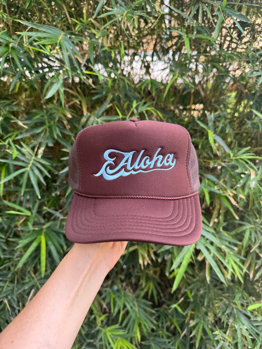 Aloha Trucker Hat - Brown