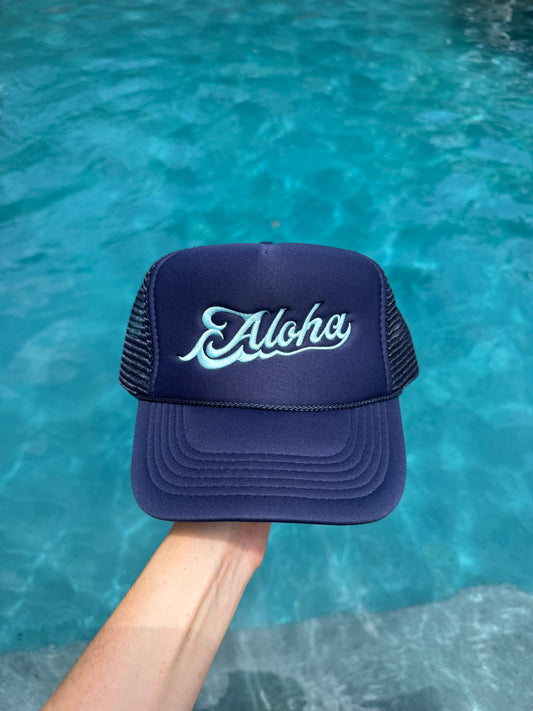 Aloha Trucker Hat - Navy